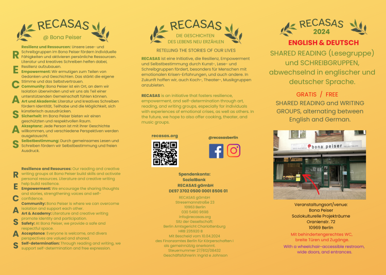 2024 FLYER Programm für Shared Reading und Schreibgruppen